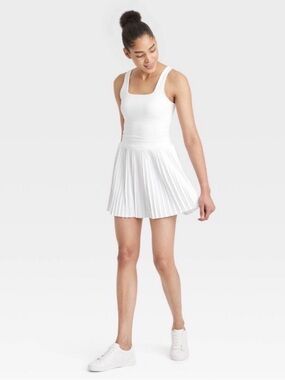 NWT — ALL IN MOTION — Pleated Active Dress — WHITE — SIZE MEDIUM